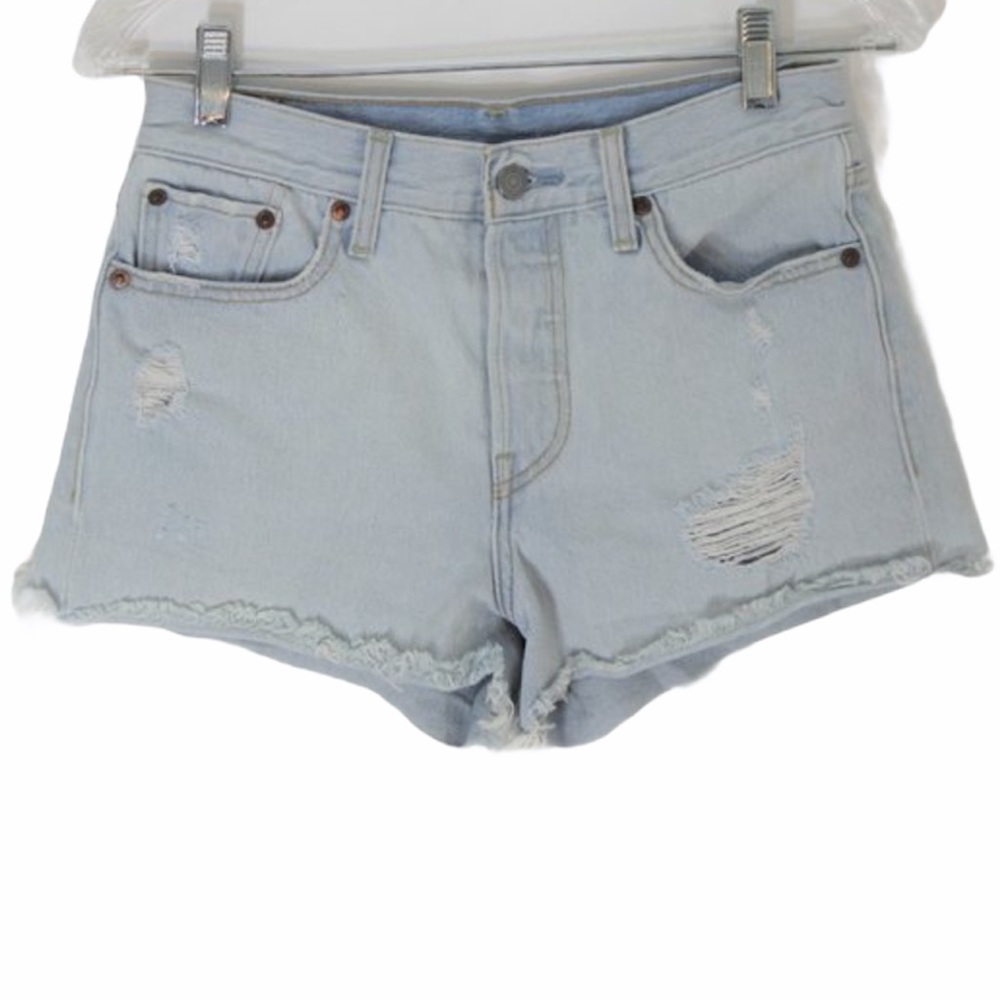 LEVIS Button Fly Cut Off Jean Shorts Distressed 26